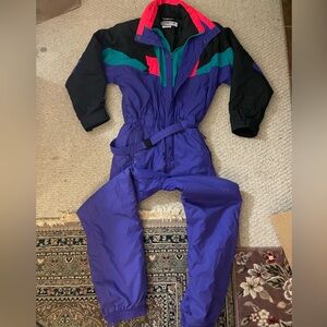 Cerros Vtg 80s 90s Mens Colorblock Ski Suit Size Large / Purple Teal Fuchsia